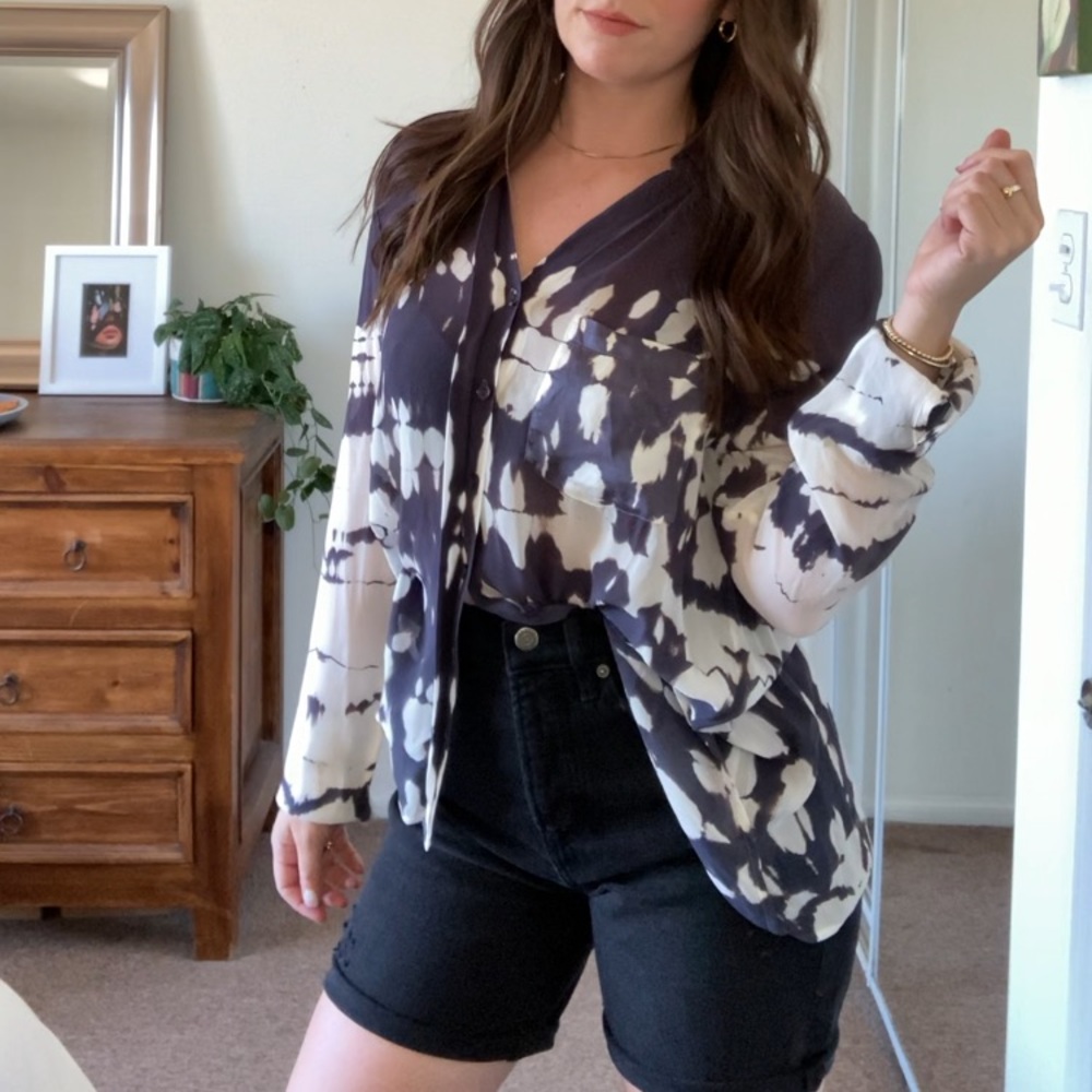 Young Fabulous and Broke sheer button up top